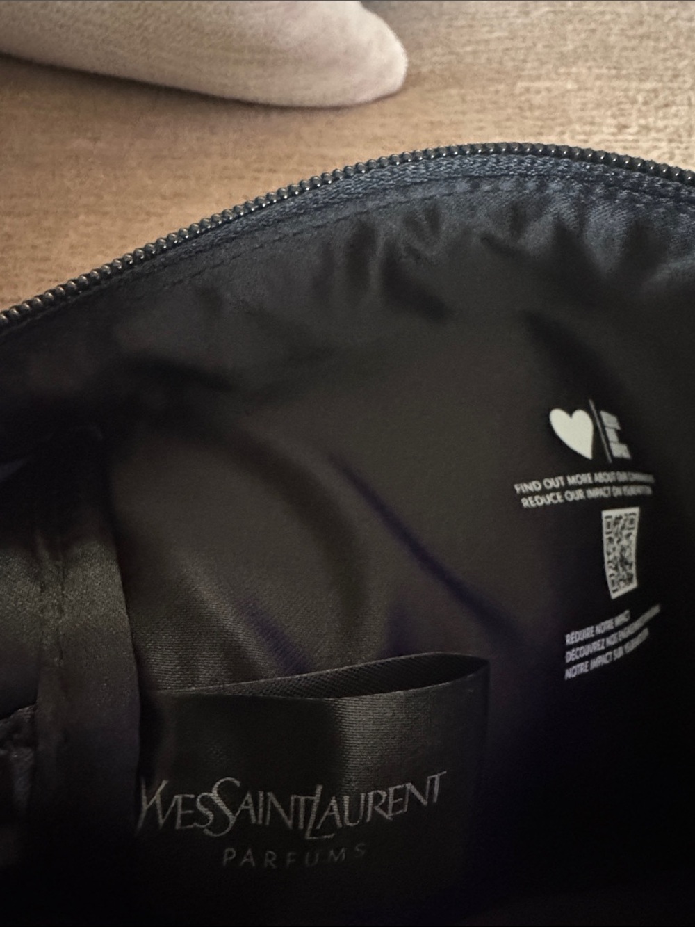 Black Embossed YSL Leather Cosmetic Toiletry Bag - Picture 5 of 6